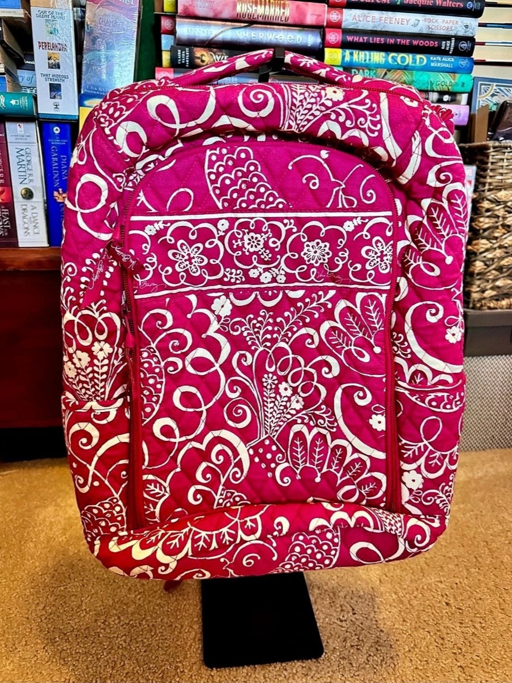 Vera Bradley Campus Backpack Floral Print Pink & White
